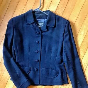 Navy Wool Cinched Waist Blazer /Jacket